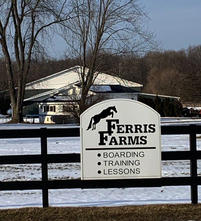 Ferris Farm sign and barn